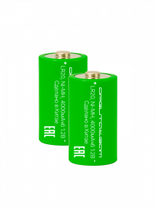 Аккумулятор LR20, R20, MN1300, Тип D, 4000мАч, 1.2V, 2шт Орбита